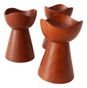 Danish Teak Candleholders, 1960s, Set of 3