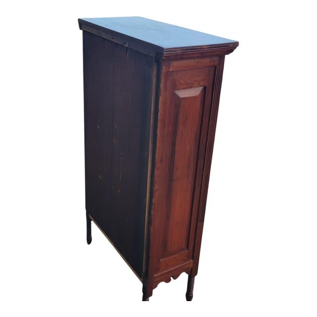 19th C American Grain Painted Rosewood Cabinet Antique Storage Cupboard For Sale - Image 11 of 18