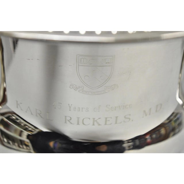 Vintage Silver Plated Trophy Cup Urn Champagne Chiller Ice Bucket Engraved For Sale - Image 14 of 17