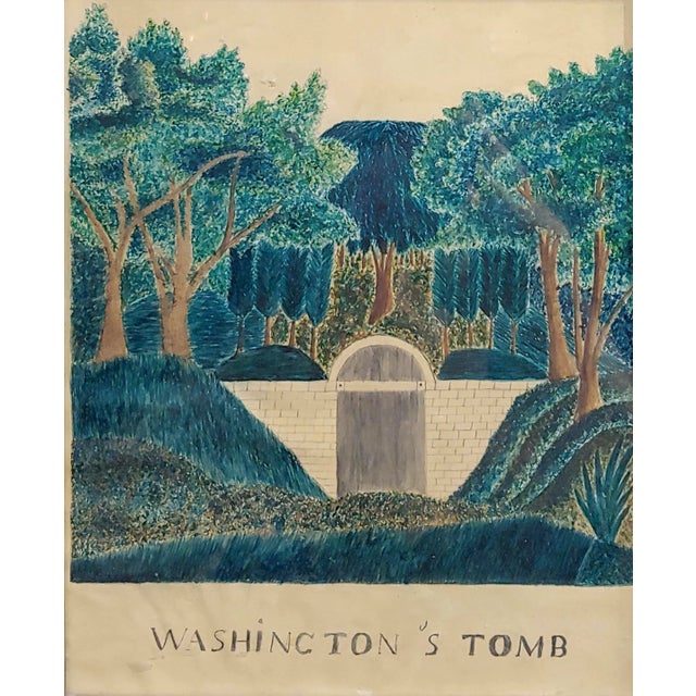 American Early 19th Century Painting of George Washington's Tomb For Sale - Image 3 of 7
