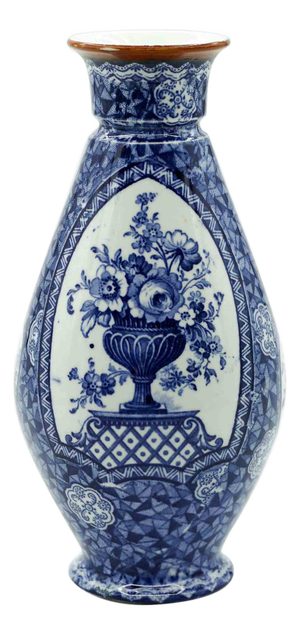 Ceramic Blue Vase by Franz Anton Mehlem, 19th Century