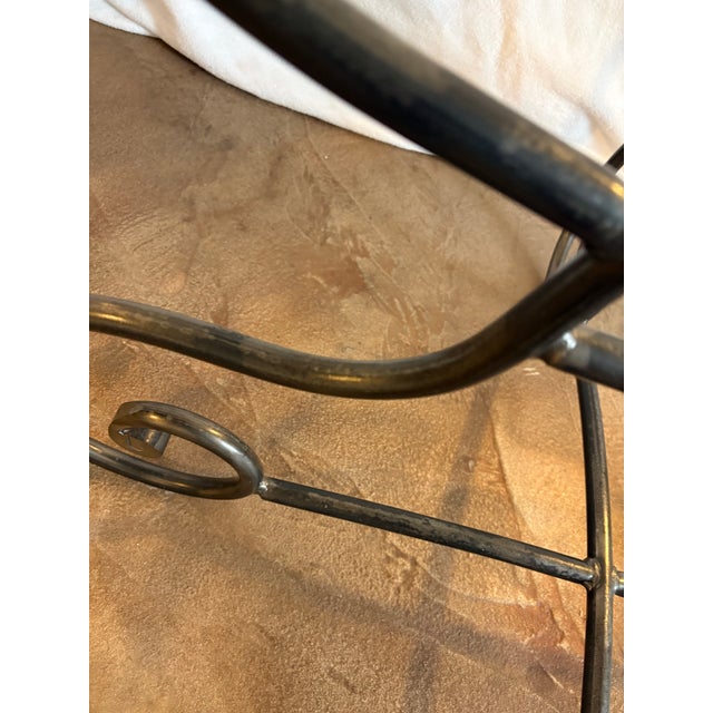 French Country 1980s Round Italian Iron Center or Dining Table Pedestal Base Style of Alberto Orlandi For Sale - Image 3 of 5