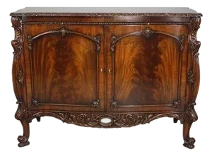 Chippendale Carved and Figural Mahogany 2 Door Server Cabinet