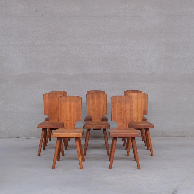 Mid-Century French Elm S28 Dining Chairs from Pierre Chapo, 1970s, Set of 8 For Sale - Image 16 of 16