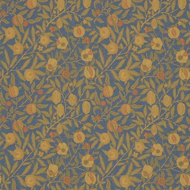 Morris & Co Fruit Fabric in Blue/Thyme - a Sample For Sale