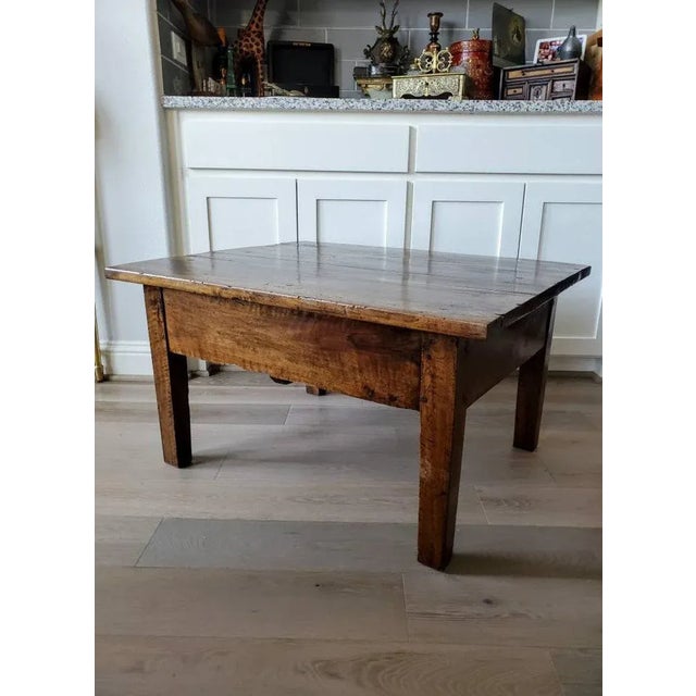 Rustic Country European Antique Fruitwood Low Table For Sale - Image 9 of 11