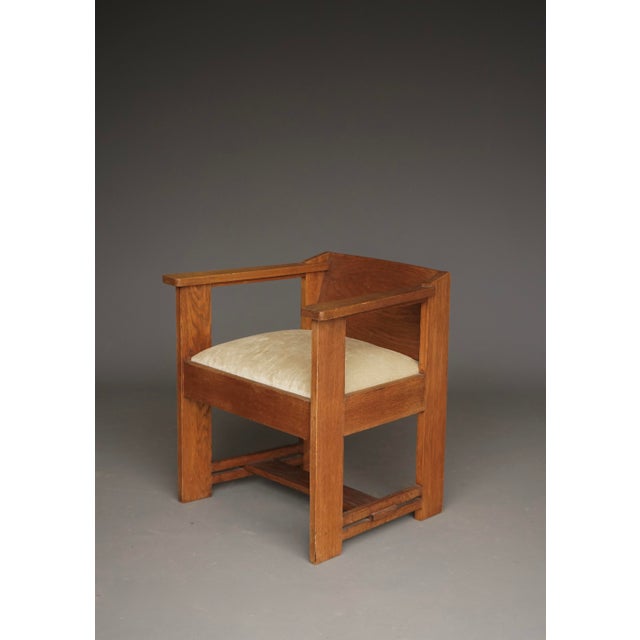 Brown Modernist Hague School Armchair attributed to Frits Spanjaard, 1920s For Sale - Image 8 of 18