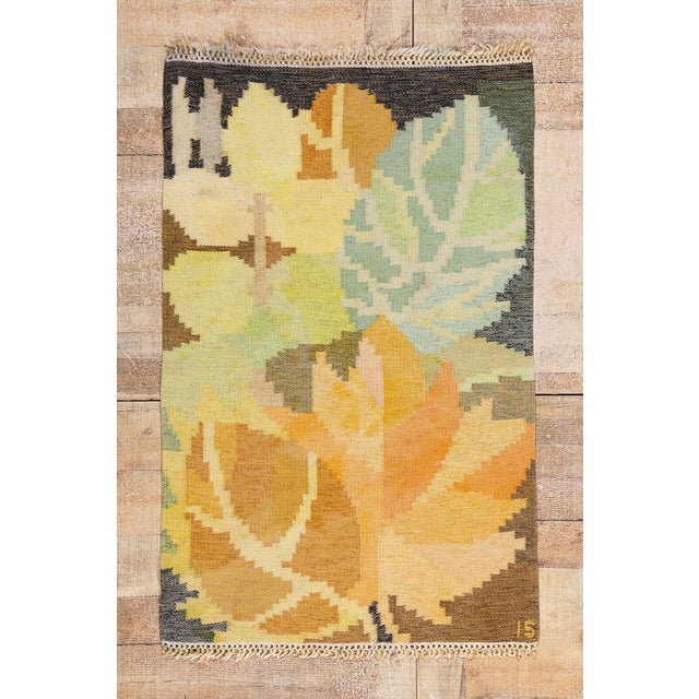 Ingegerd Silow Swedish Rollakan Rug, 02'08 X 04'01 For Sale - Image 11 of 11