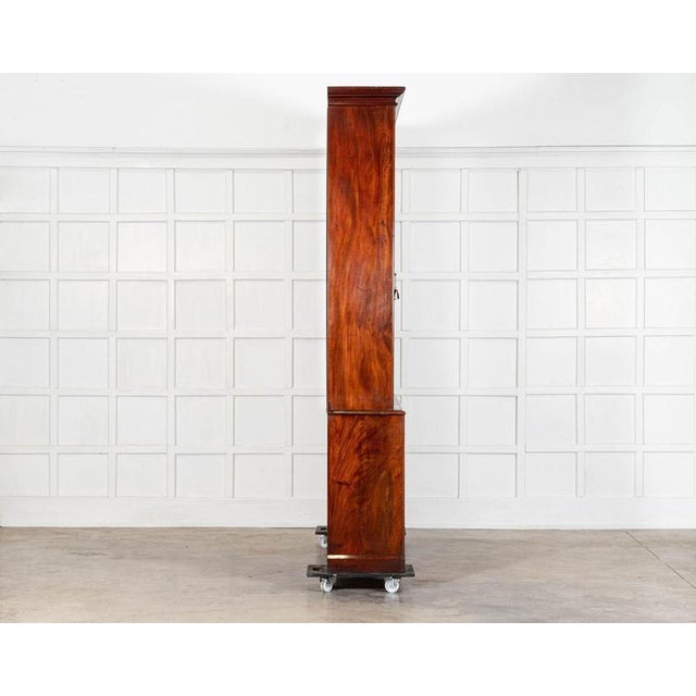 Wood Large 19th Century English Mahogany Glazed Bookcase, 1870s For Sale - Image 7 of 17
