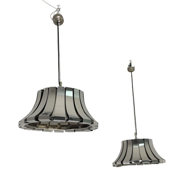 Steel Pendants by Elio Martinelli for Martinelli Luce, 1990s, Set of 2 For Sale