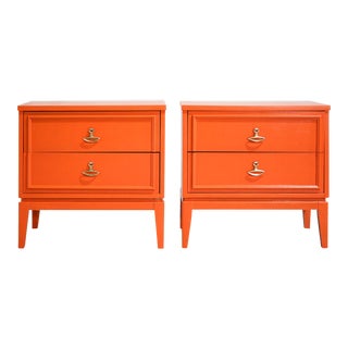 1960s Mid Century Modern Nightstands by Dixie Furniture a Pair - Newly Painted For Sale