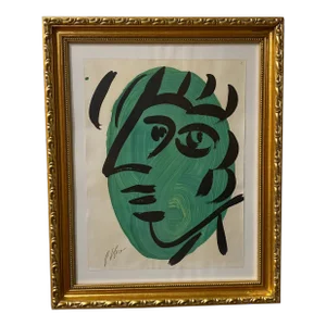 1970s Abstract Painting by Peter Keil, Framed