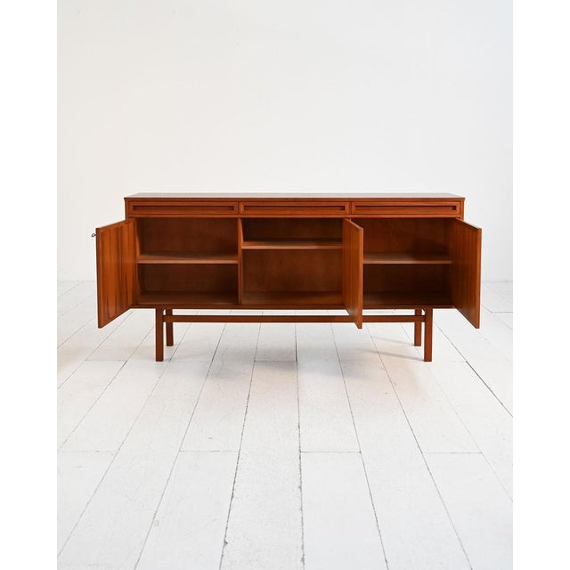 Scandinavian Teak Sideboard with Sculptural Drawers, 1950s For Sale - Image 3 of 13