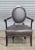 Traditional Late 20th Century Oval X-Back Arm Chair Barbara Barry for Baker Furniture Brown Leather Fabric For Sale - Image 3 of 10