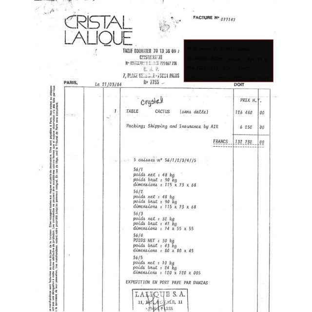Glass Lalique, Modern Cactus Center Table, Clear Crystal, 72" Glass, France, 1984 For Sale - Image 7 of 7