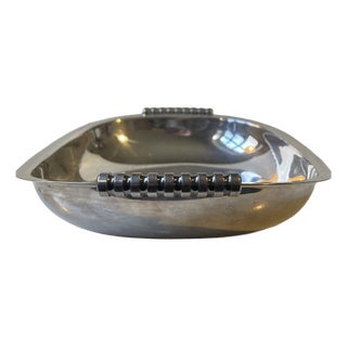 Art Deco Danish Bread Basket in Silver-Plated Brass from Carl M. Cohr, 1940s For Sale