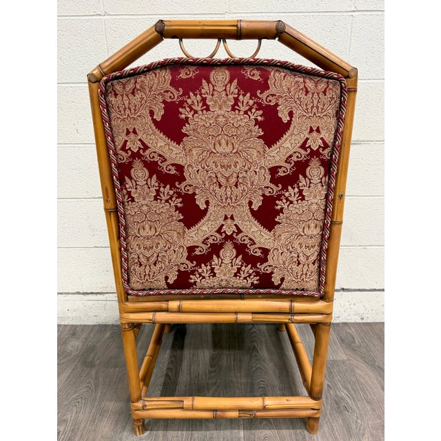 Antique Brighton Pavilion Style Bamboo Lounge Chair Armchair For Sale - Image 10 of 12