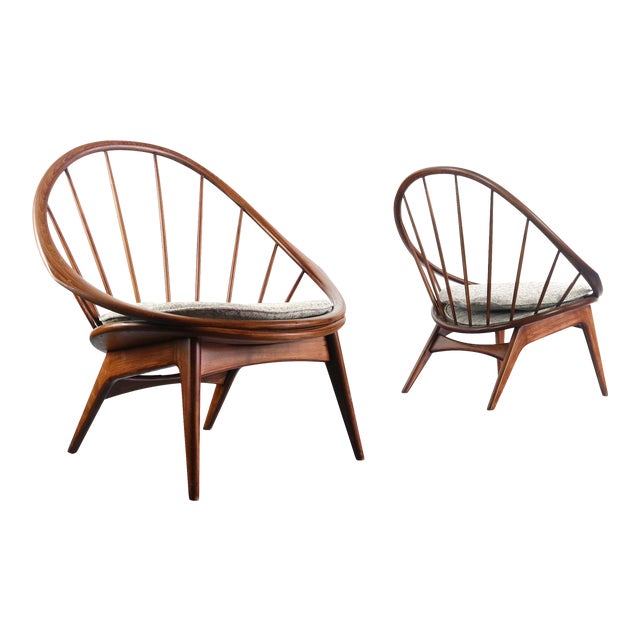 1950s Vintage Ib Kofod-Larsen for Selig Hoop Chairs - a Pair For Sale
