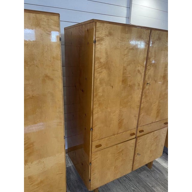 Vintage High-Gloss Wardrobes from Novy Domov, Czech-Republic, 1960s, Set of 3 For Sale - Image 8 of 18