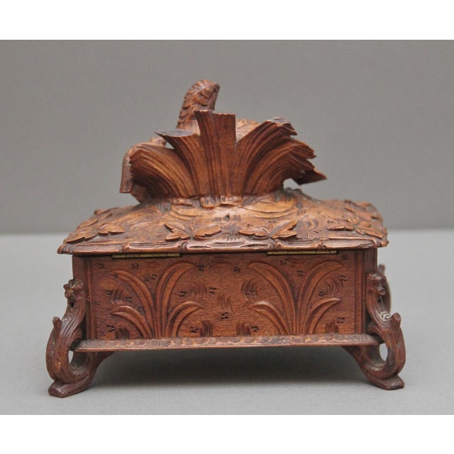 Late 19th Century Antique Black Forest Walnut Casket, 1880 For Sale - Image 5 of 10