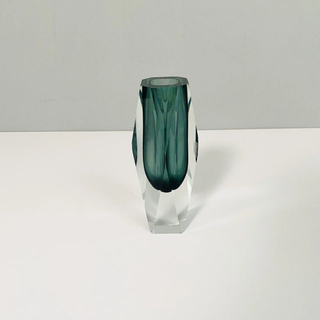 Mid-Century Modern Italian Gray Murano Glass Vase, 1970s For Sale - Image 4 of 13