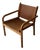 Danish Safari Armchair in Beech Wood and Leather, 1970s For Sale