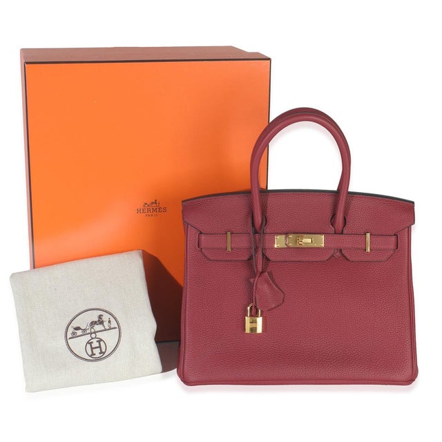 Red Rouge Grenat Togo Birkin 30 GHW For Sale - Image 8 of 9