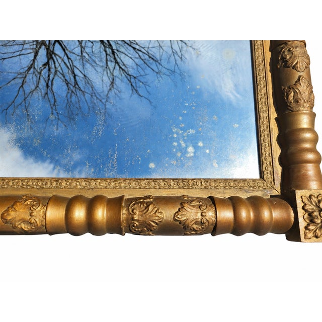 19th Century American Empire Giltwood Split Baluster Wall Mirror For Sale - Image 10 of 17