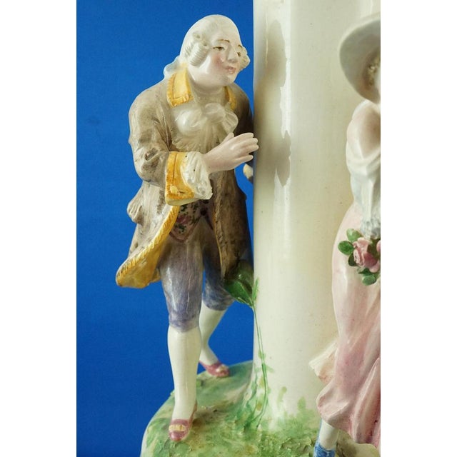 Antique Italian Ceramic Vase with Figurines, 1800s For Sale - Image 10 of 18