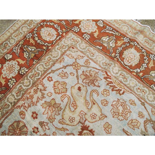 Blue Galerie Shabab Collection Early 20th Century Persian Tabriz Room Size Carpet in Red, Blue, and Grey For Sale - Image 8 of 10