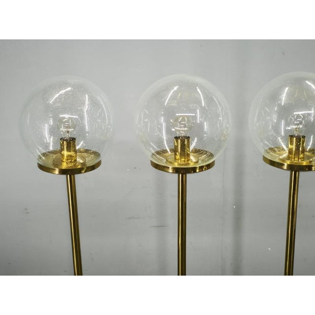 Space Age Brass and Bubble Glass Floor Lamps by Kamenický Šenov 1970s, Set of 4 For Sale - Image 15 of 16