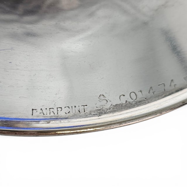 Pairpoint Epns Cobalt Art Glass Tazza With Controlled Bubble Knop For Sale - Image 12 of 13