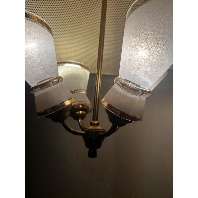 Italian Yellow and Brass Pendant, 1950s For Sale - Image 6 of 11