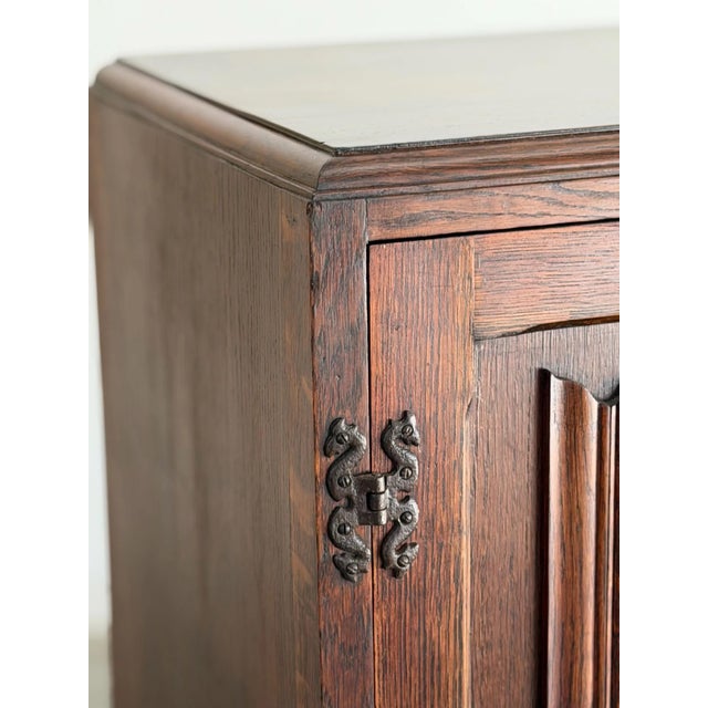 Vintage Carved Oak Armoire For Sale - Image 11 of 12