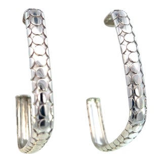1990s John Hardy Estate Dot Earrings Sterling Silver, 2 pieces For Sale