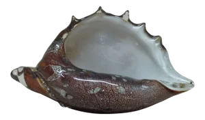 Murano Italy Art Glass Conch Shell in Cased Aventurine