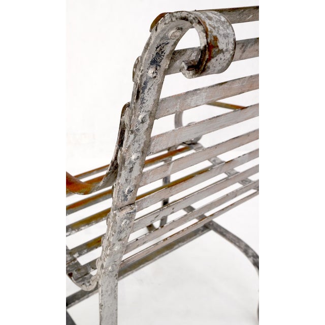 Heavy Antique Wrought Iron Outdoor Chairs His & Hers For Sale - Image 12 of 18