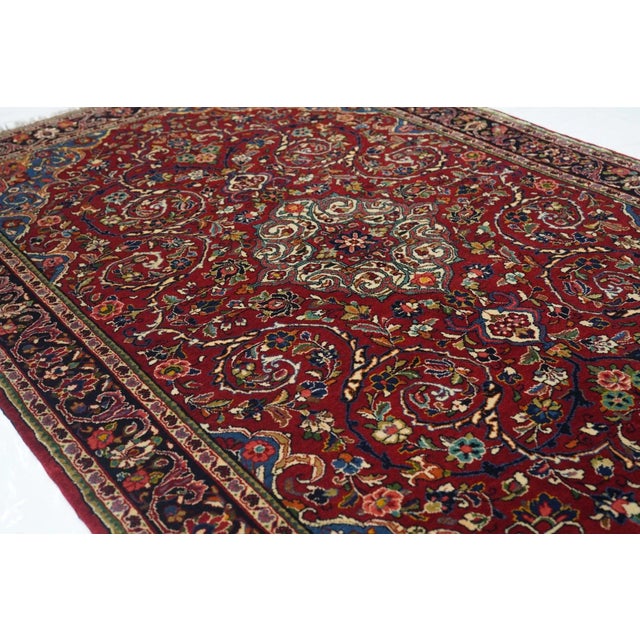 1940s Vintage Sarouk Rug 4'2'' x 6'6'' For Sale - Image 10 of 11