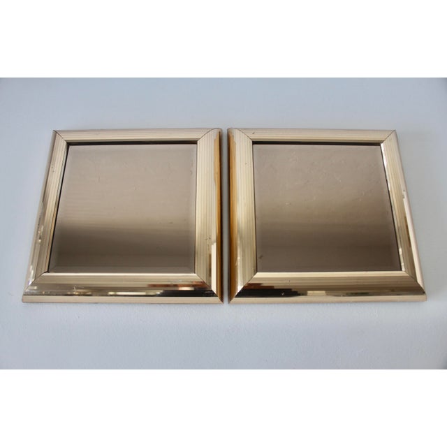 Original Windsor Art of California Disco Ball Gold Square Mirror Vintage- A Pair For Sale - Image 9 of 16