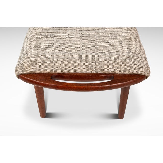 Wood Danish Mid-Century Modern Foot Stool / Ottoman in Solid Teak Styled After Hans Wegner in Teak, C. 1980s For Sale - Image 7 of 14