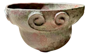 Neo-Classical Studio Ceramic Art Bowl with Volute-Shaped Ornaments, 1920s