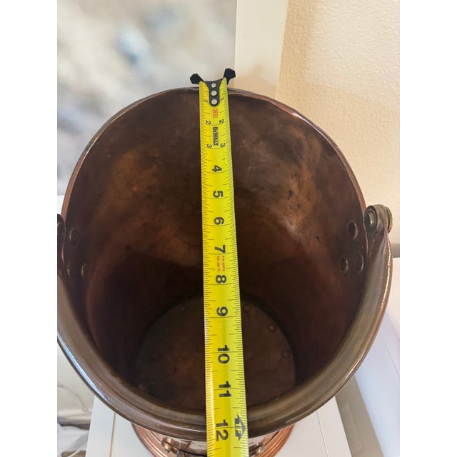 Mid 19th Century English Copper Large Antique Country House Victorian Era Coal Bin For Sale - Image 10 of 12
