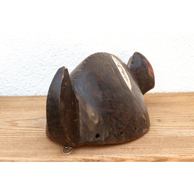 Brown Ebonized Wood Elephant Carved Mask For Sale - Image 8 of 10