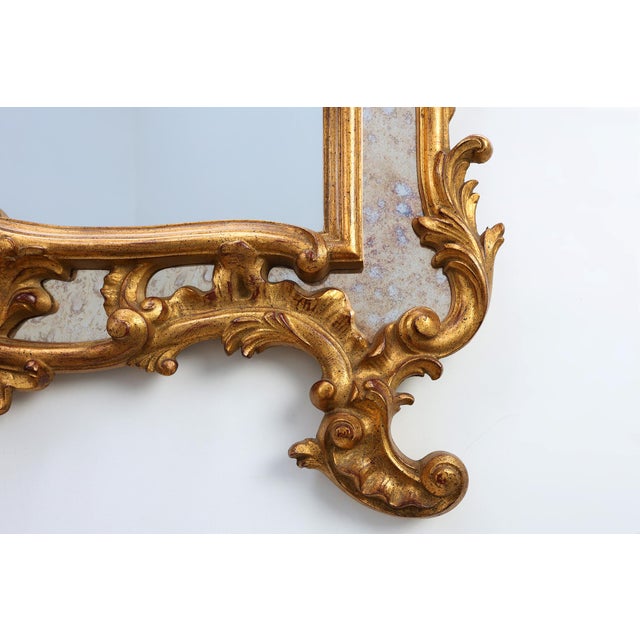 Glass Large Vintage Gilded Baroque Style Mirror from Deknudt, Belgium, 1950s For Sale - Image 7 of 11