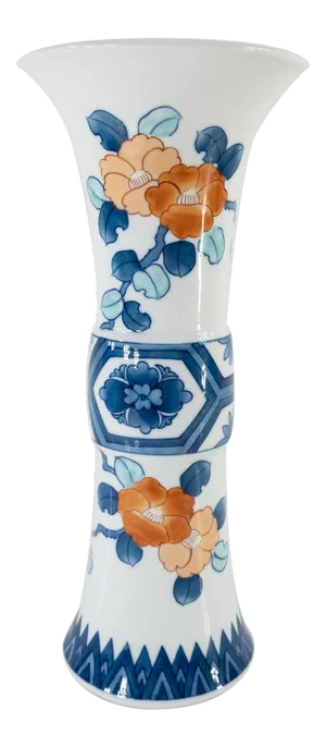 Japanese Arita Kakiemon Style Gu Shaped Vase