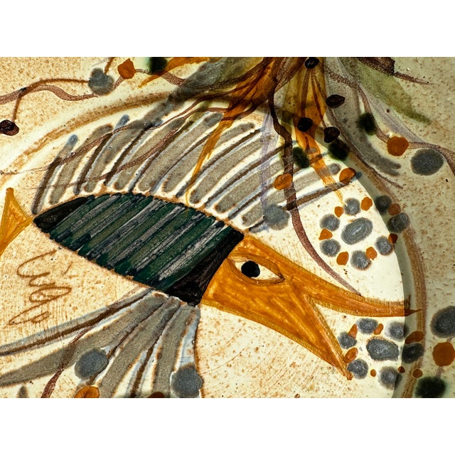Ceramic Hand-Painted Ceramic Art Plate by Luis Soares, Portugal, 1990s For Sale - Image 7 of 11