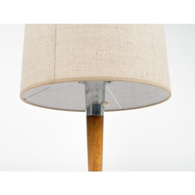 Metal Mid-Century Mod. A/1 Table Lamp in Brass, Wood & Fabric from Sciolari, Italy, 1960s For Sale - Image 7 of 15