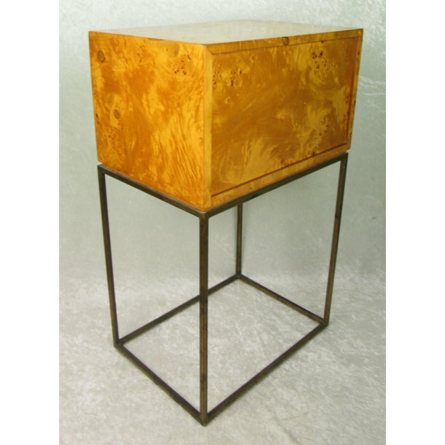 Wood Mid 20th Century Milo Baughman Style Small 3 Drawer Jewelry Chest For Sale - Image 7 of 18