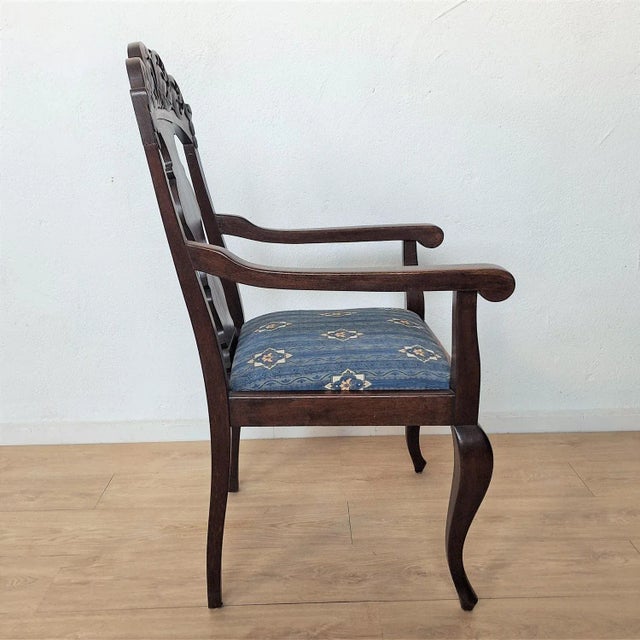 Wood Antique Art Nouveau Armchair, 1890s For Sale - Image 7 of 10