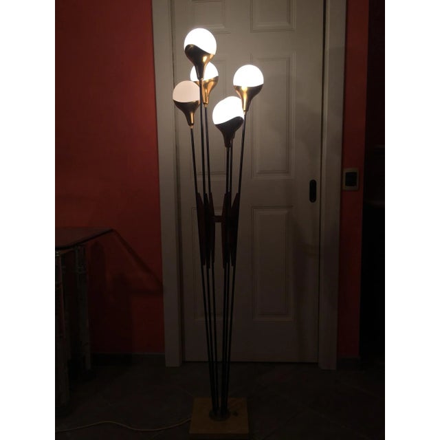 Mid-Century Floor Lamp from Stilnovo, in Good conditions. Designed 1950 to 1959 This piece is attributed to the mentioned...
